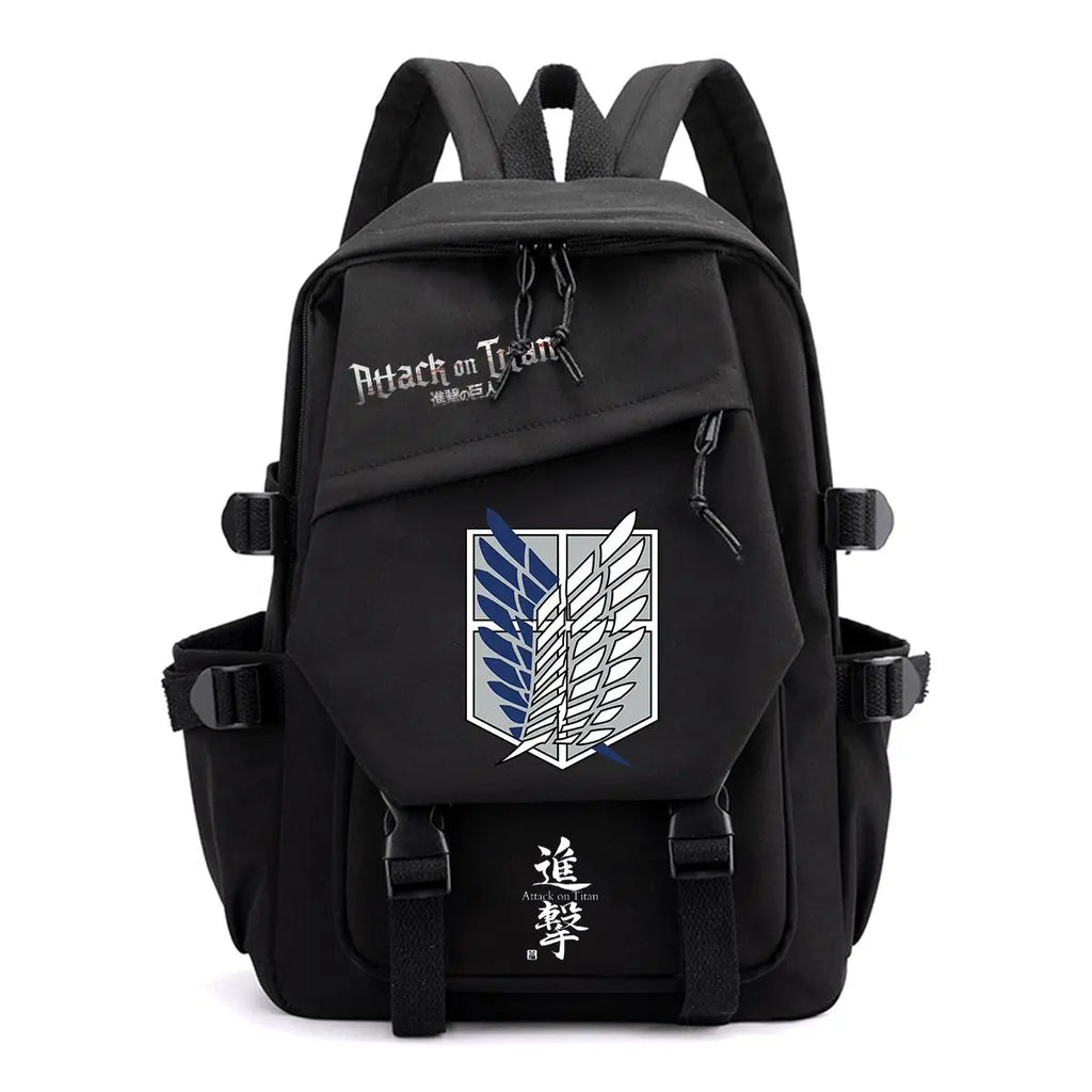 Attack on Titan Backpack Large Capacity School Bag Lightweight Back to School Travel Backpack Survey Corps Wings of Freedom Bag